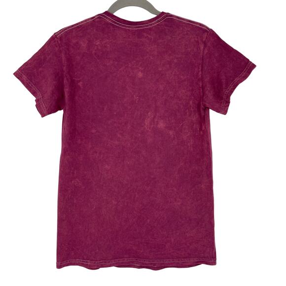 Officially Licensed Nirvana Nevermind Smiley Grunge Tee Magenta Acid Wash Small - Picture 2 of 5